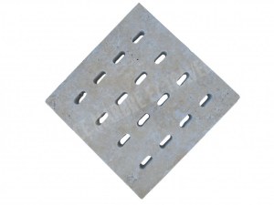 Travertin Beige Grille Siphon Petit Ovale 38x38 cm