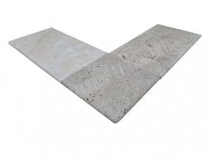 Travertin Beige Marche Escalier d'angle Sortant 30x30 cm