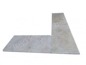 Travertin Beige Marche Escalier d'angle Sortant 30x61 cm