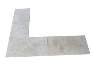 Travertin Beige Marche Escalier d'angle Sortant 30x61 cm