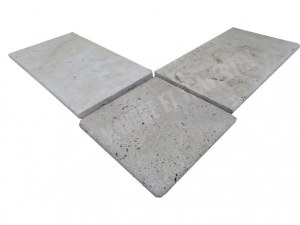 Travertin Beige Marche Escalier d'angle Sortant 30x30 cm