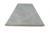 Travertin Beige Marche Escalier d'angle Sortant Gauche Ogee 30x61 cm