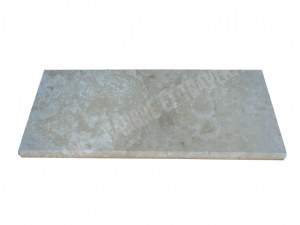 Travertin Beige Nuancé Margelle de Piscine Bord Arrondi 25x61 cm