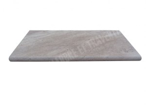 Travertin Beige Nuancé Margelle de Piscine Bord Arrondi 30,5x61 cm