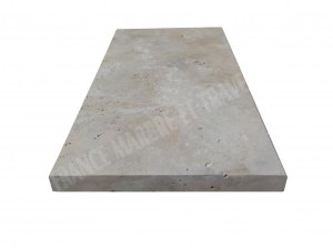 Travertin Beige Clair Margelle de Piscine 2 Bord Chanfreiné 30,5x61 cm