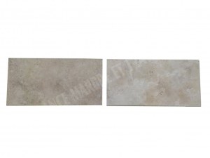 Travertin Beige Clair Margelle de Piscine 2 Bord Chanfreiné 30,5x61 cm