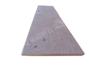 Travertin Beige Nuancé Margelle de Piscine Bord Arrondi 30,5x61 cm