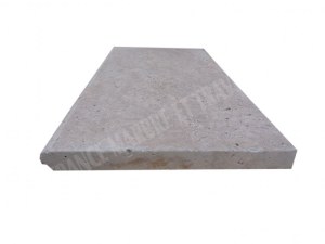 Travertin Beige Nuancé Margelle de Piscine Bord Ogee 30,5x61 cm