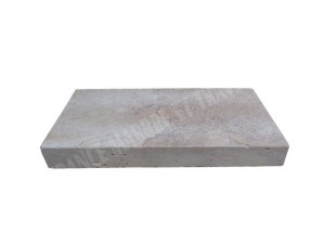 Travertin Beige Nuancé Margelle de Piscine Bord Droit 30,5x61 cm