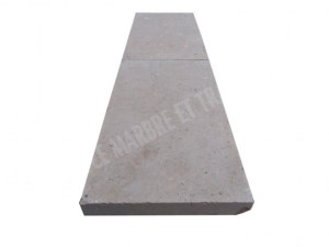 Travertin Beige Nuancé Margelle de Piscine Bord Droit 30,5x61 cm