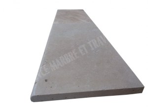 Travertin Beige Nuancé Margelle de Piscine Bord Arrondi 30,5x61 cm