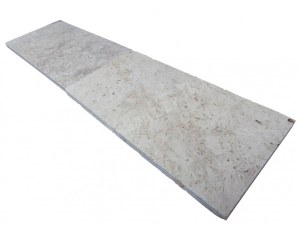 Travertin Beige Nuancé Margelle de Piscine Bord Droit 30,5x61 cm