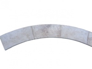 Travertin Beige Nuancé Margelle de Piscine Escalier Roman Rayon 150 cm Bord Arrondi