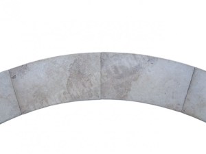 Travertin Beige Nuancé Margelle de Piscine Escalier Roman Rayon 150 cm Bord Arrondi