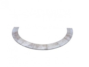 Travertin Beige Nuancé Margelle de Piscine Escalier Roman Rayon 150 cm Bord Arrondi