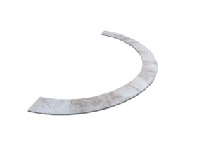 Travertin Beige Nuancé Margelle de Piscine Escalier Roman Rayon 150 cm Bord Arrondi