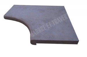 Travertin Beige Nez de Marche Angle Rentrant Arrondi 60x60 cm