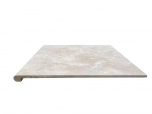 Travertin Beige Nez de Marche Arrondi 60x60 cm
