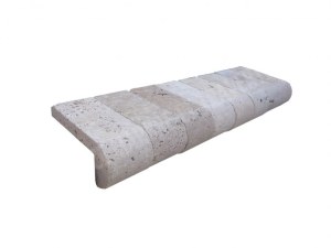 Travertin Beige Nez de Marche Arrondi 10x23 cm