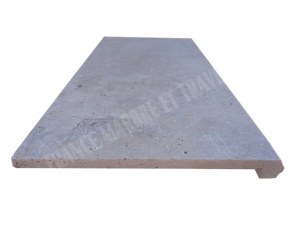 Travertin Beige Nez de Marche Arrondi 30,5x61 cm