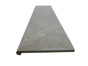 Travertin Beige Nez de Marche Arrondi 108x28,5 cm