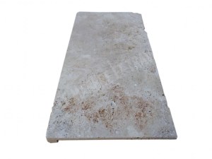 Travertin Beige Nez de Marche Droit 30,5x61 cm Épaisseur : 3 cm Qualité : Rustique Fini...
