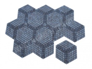 Travertin Beige - Noce Mosaïque Modèle Tomette