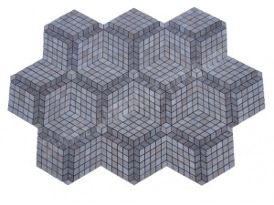 Travertin Beige - Noce Mosaïque Modèle Tomette