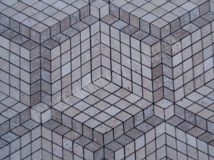 Travertin Beige - Noce Mosaïque Modèle Tomette