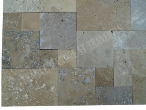 Travertin Beige & Noce Mini Opus Romain
