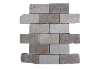 Travertin Beige - Noce Mosaïque 4,8x10 cm