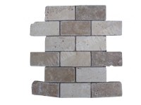 Travertin Beige - Noce Mosaïque 4,8x10 cm