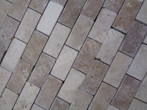 Travertin Beige - Noce Mosaïque 4,8x10 cm