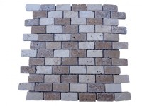 Travertin Beige - Noce Mosaïque 2,3x4,8 cm