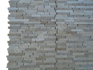 Travertin Beige - Noce Mosaïque 1,5 cm Modèle Bâtonnet