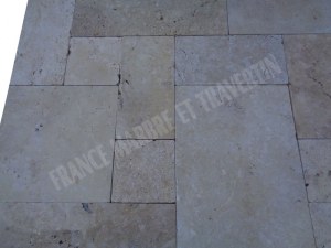 Carrelage travertin nuancé opus romain 4 formats rustique 1.2cm