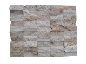 Travertin Beige Parement 5x15 cm Épaisseur : 3 cm Qualité : 1'er Choix Finition : Éclaté