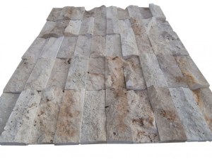 Travertin Beige Parement 5x15 cm Épaisseur : 3 cm Qualité : 1'er Choix Finition : Éclaté