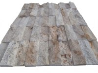 Travertin Beige Parement 5x15 cm Épaisseur : 3 cm Qualité : 1'er Choix Finition : Éclaté