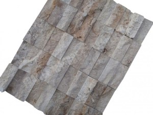 Travertin Beige Parement 5x15 cm Épaisseur : 3 cm Qualité : 1'er Choix Finition : Éclaté