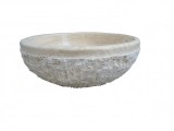 Travertin Classique Beige Vasque Bol Eclaté Hauteur : 15 cm Qualité : 1’er Choix Diamèt...