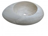Travertin Beige Vasque Ovale 1 Galet 70x40 cm