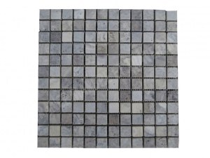 Travertin Silver Mosaïque 2,3x2,3 cm Qualité : 1'er Choix Finition : Antique & Vieilli