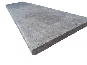 Travertin Silver Margelle de Piscine Bord Arrondi 30,5x61 cm Épaisseur : 3 cm Finition...