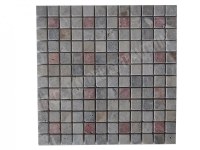 Travertin Silver - Rouge Mosaïque 2,3x2,3 cm