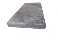 Travertin Silver Margelle de Piscine Bord Arrondi 30,5x61 cm