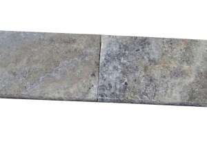Travertin Silver Margelle de Piscine Bord Arrondi 30,5x61 cm