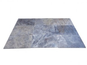 Carrelage travertin gris silver 40x60x1,2 cm rustique