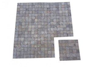 Travertin Silver Mosaïque 4,8x4,8 cm
