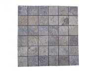 Travertin Silver Mosaïque 4,8x4,8 cm